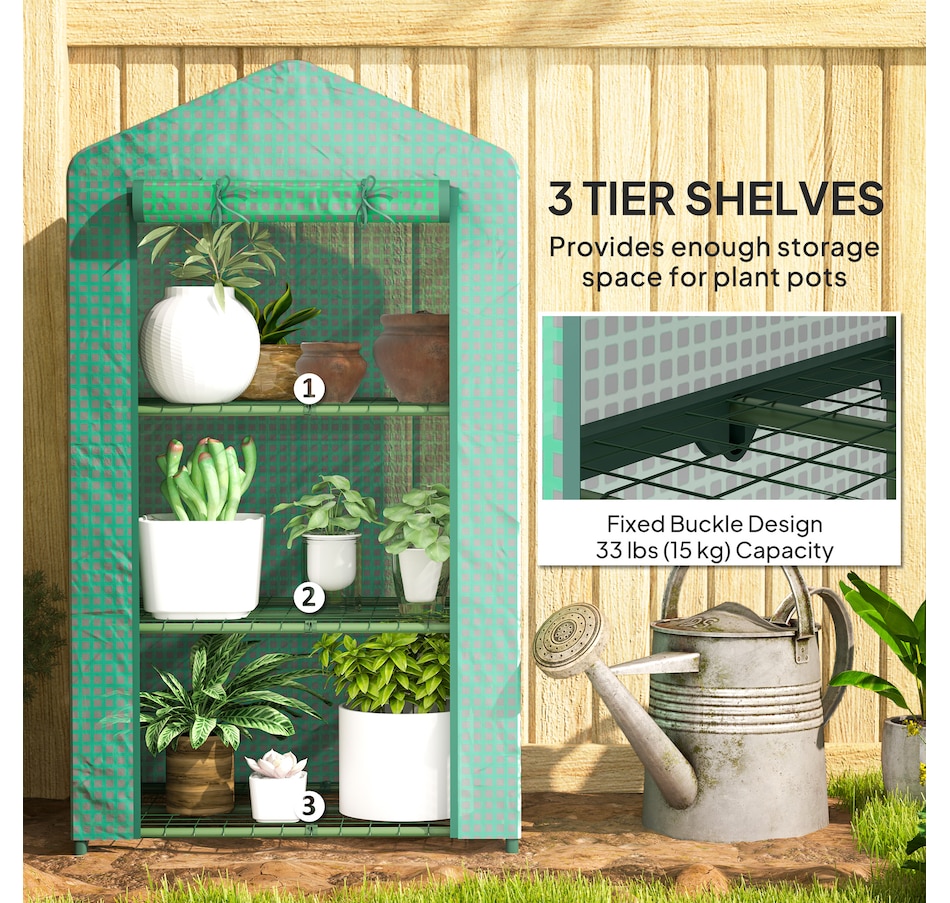 Image 965016_ALTMORE5.jpg, Product 965-016 / Price $44.99, Outsunny 3 Tier Mini Greenhouse, Small Greenhouse with PE Cover, Green from Outsunny on TSC.ca's Home & Garden department
