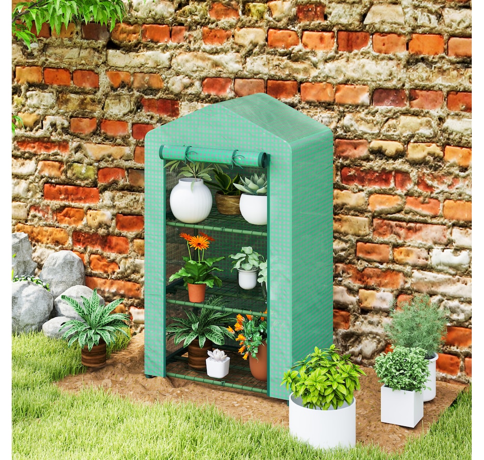Image 965016_ALTMORE7.jpg, Product 965-016 / Price $44.99, Outsunny 3 Tier Mini Greenhouse, Small Greenhouse with PE Cover, Green from Outsunny on TSC.ca's Home & Garden department