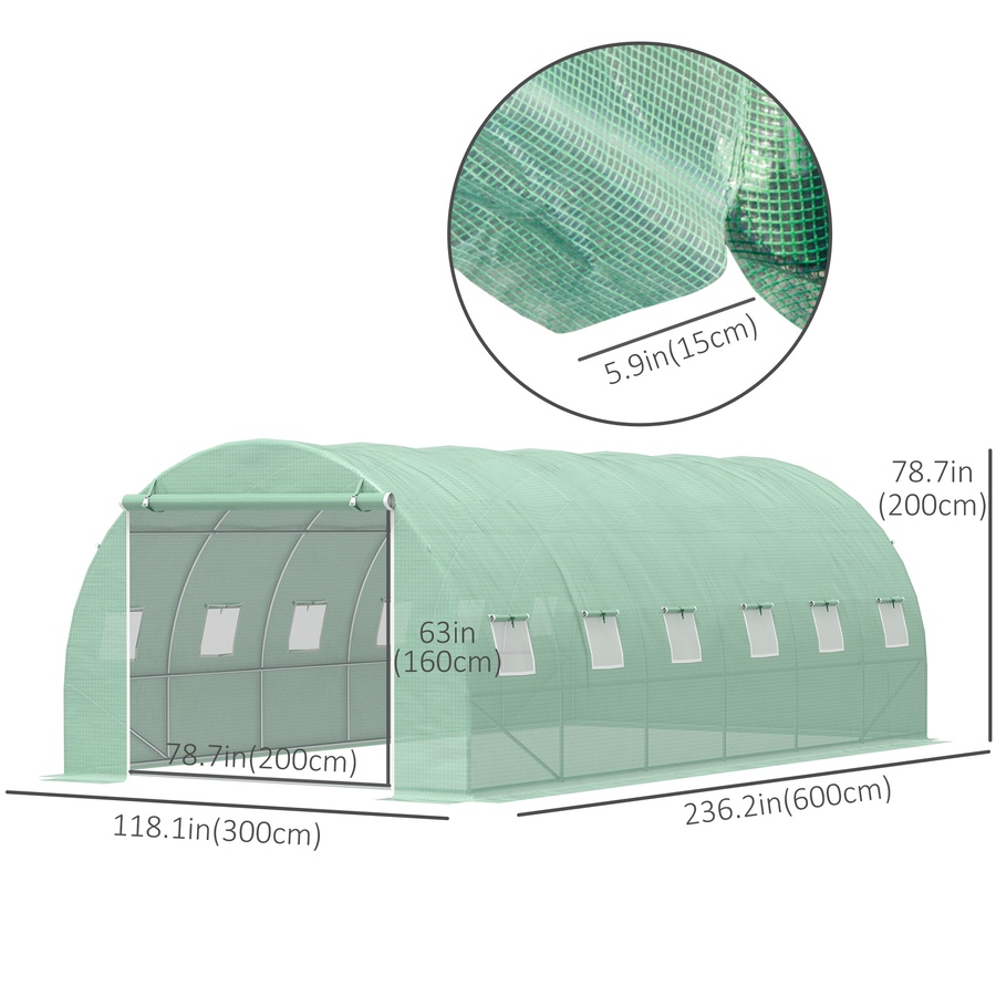 Image 965019_ALTMORE2.jpg, Product 965-019 / Price $207.99, Outsunny 20' x 10' x 6.6' Large Walk-in Greenhouse from Outsunny on TSC.ca's Home & Garden department