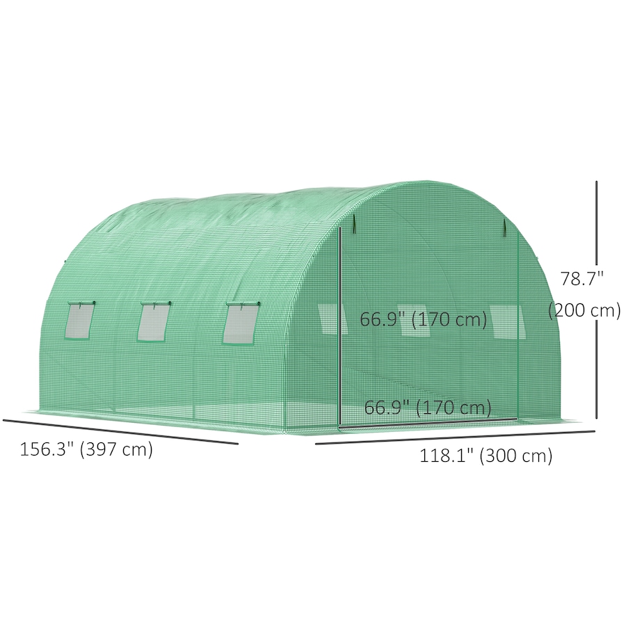 Image 965023_ALTMORE2.jpg, Product 965-023 / Price $139.99, Outsunny Walk-in Polytunnel Greenhouse, Outdoor Garden Tunnel Greenhouse from Outsunny on TSC.ca's Home & Garden department
