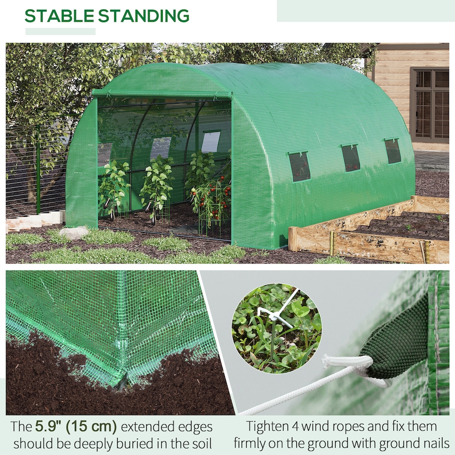 Image 965023_ALTMORE4.jpg, Product 965-023 / Price $139.99, Outsunny Walk-in Polytunnel Greenhouse, Outdoor Garden Tunnel Greenhouse from Outsunny on TSC.ca's Home & Garden department