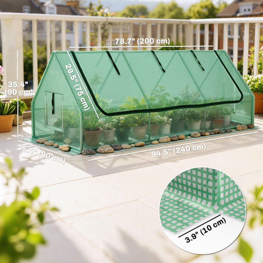 Image 965040_ALTMORE10.jpg, Product 965-040 / Price $69.99, Outsunny Portable Mini Greenhouse with Mesh Windows, 94.5" x 35.4" x 35.4" from Outsunny on TSC.ca's Home & Garden department