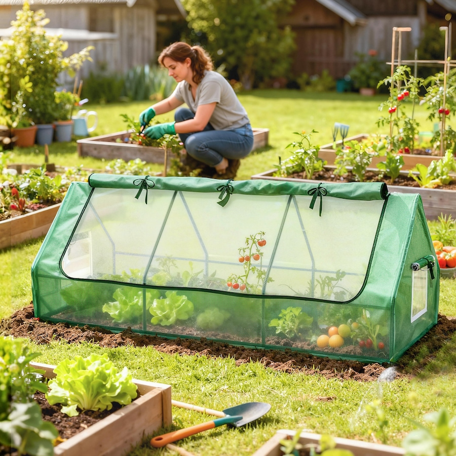 Image 965040_ALTMORE9.jpg, Product 965-040 / Price $69.99, Outsunny Portable Mini Greenhouse with Mesh Windows, 94.5" x 35.4" x 35.4" from Outsunny on TSC.ca's Home & Garden department