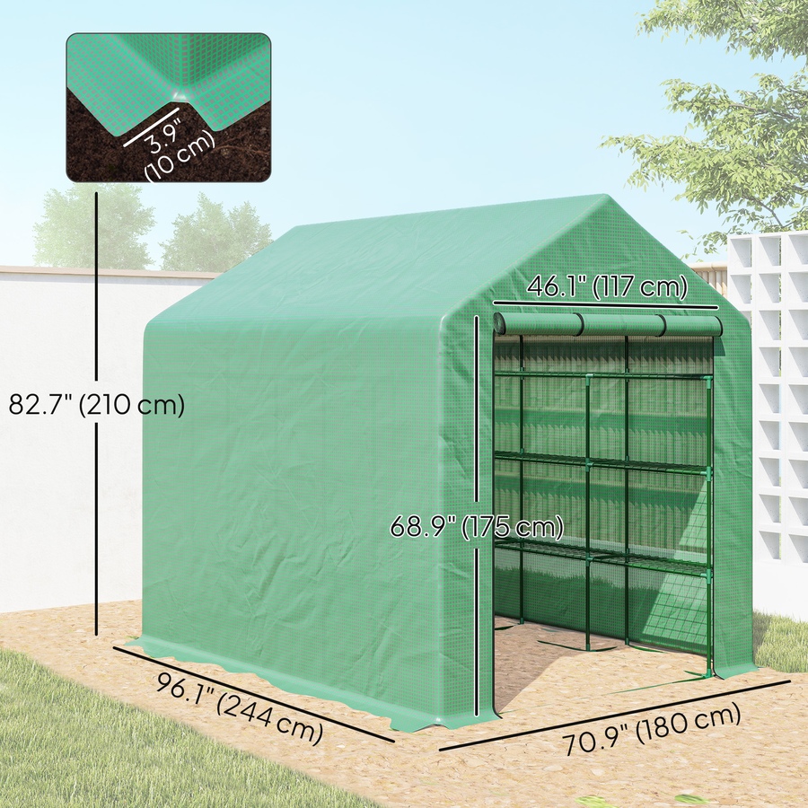 Image 965042_ALTMORE11.jpg, Product 965-042 / Price $149.99, Outsunny 8' x 6' x 7' Portable Walk-In Greenhouse Hot House from Outsunny on TSC.ca's Home & Garden department