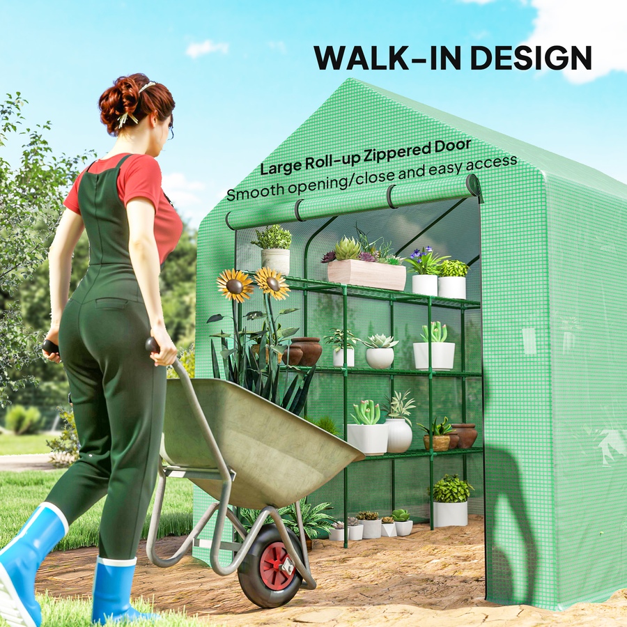 Image 965042_ALTMORE13.jpg, Product 965-042 / Price $149.99, Outsunny 8' x 6' x 7' Portable Walk-In Greenhouse Hot House from Outsunny on TSC.ca's Home & Garden department