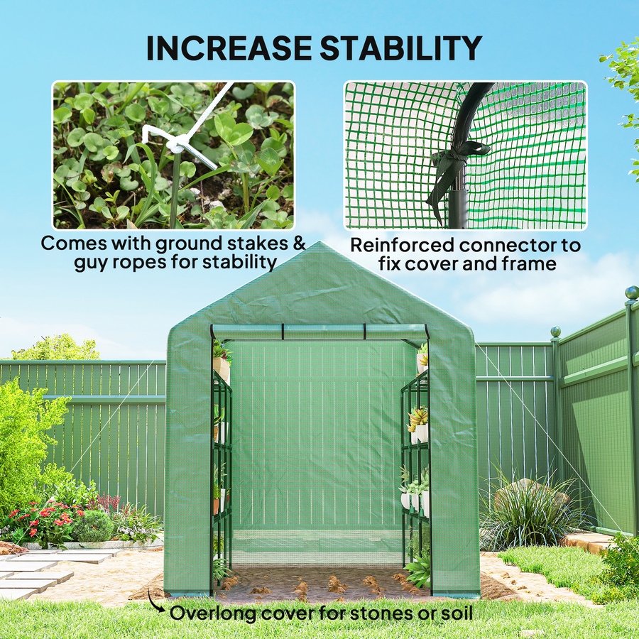 Image 965042_ALTMORE15.jpg, Product 965-042 / Price $149.99, Outsunny 8' x 6' x 7' Portable Walk-In Greenhouse Hot House from Outsunny on TSC.ca's Home & Garden department