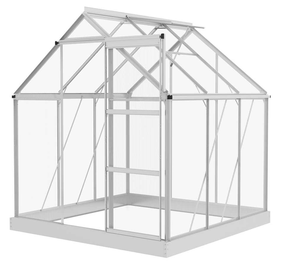 Image 965045.jpg, Product 965-045 / Price $369.99, Outsunny 6' x 6' Walk-In Polycarbonate Greenhouse with Foundation Window from Outsunny on TSC.ca's Home & Garden department