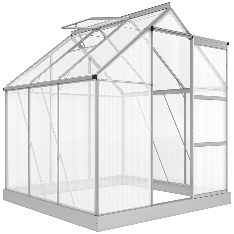 Image 965045.jpg, Product 965-045 / Price $289.99, Outsunny 6' x 6' Walk-In Polycarbonate Greenhouse with Foundation Window from Outsunny on TSC.ca's Home & Garden department