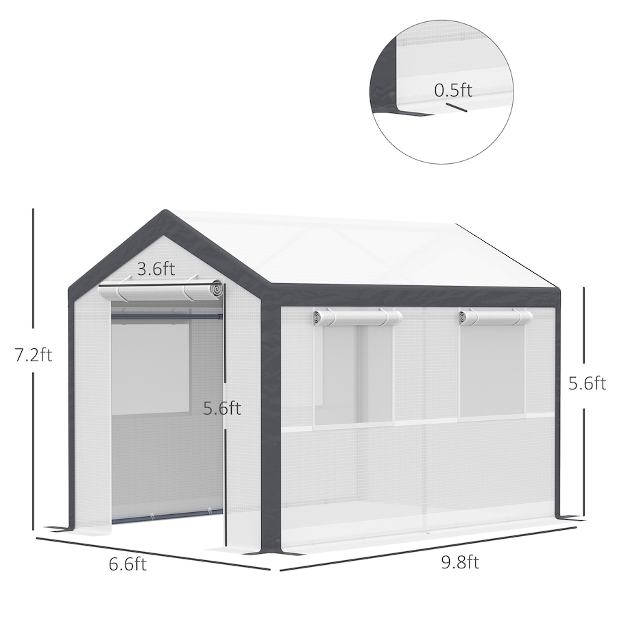Image 965046_ALTMORE2.jpg, Product 965-046 / Price $216.99, Outsunny 6.6' x 10' x 7' Heavy Duty Walk-In Greenhouse from Outsunny on TSC.ca's Home & Garden department