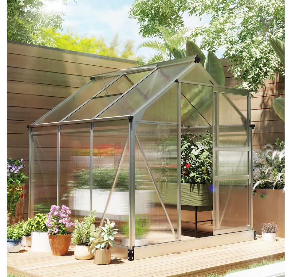 Image 965048_ALTMORE1.jpg, Product 965-048 / Price $369.99, Outsunny Greenhouse, Walk-In Hot House, Clear PC Board with Sliding Door from Outsunny on TSC.ca's Home & Garden department