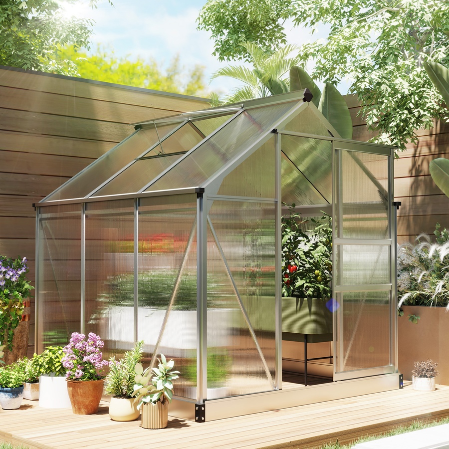 Image 965048_ALTMORE1.jpg, Product 965-048 / Price $299.99, Outsunny Greenhouse, Walk-In Hot House, Clear PC Board with Sliding Door from Outsunny on TSC.ca's Home & Garden department