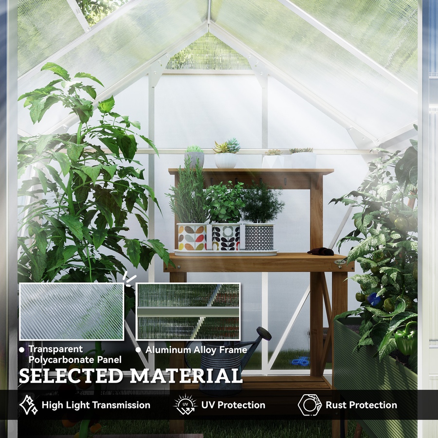 Image 965048_ALTMORE4.jpg, Product 965-048 / Price $299.99, Outsunny Greenhouse, Walk-In Hot House, Clear PC Board with Sliding Door from Outsunny on TSC.ca's Home & Garden department