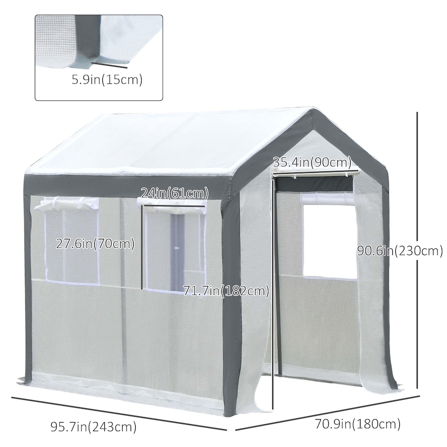Image 965050_ALTMORE2.jpg, Product 965-050 / Price $199.99, Outsunny 8' x 6' x 7.5' Heavy-duty Walk-in Greenhouse from Outsunny on TSC.ca's Home & Garden department