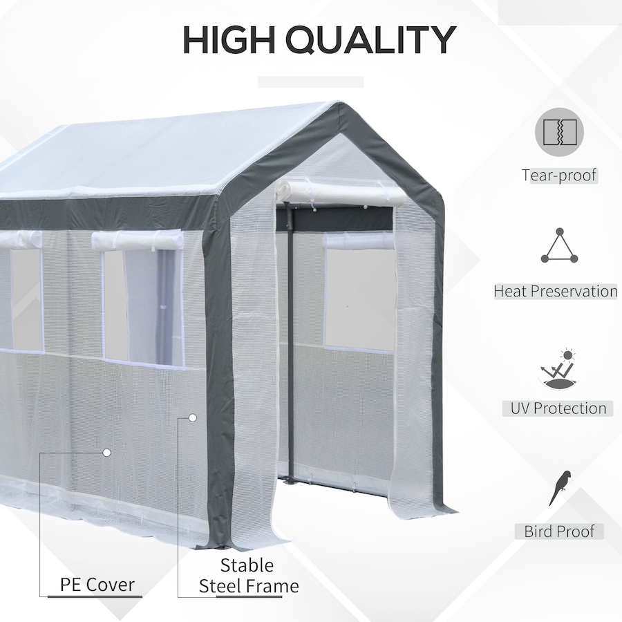 Image 965050_ALTMORE3.jpg, Product 965-050 / Price $199.99, Outsunny 8' x 6' x 7.5' Heavy-duty Walk-in Greenhouse from Outsunny on TSC.ca's Home & Garden department