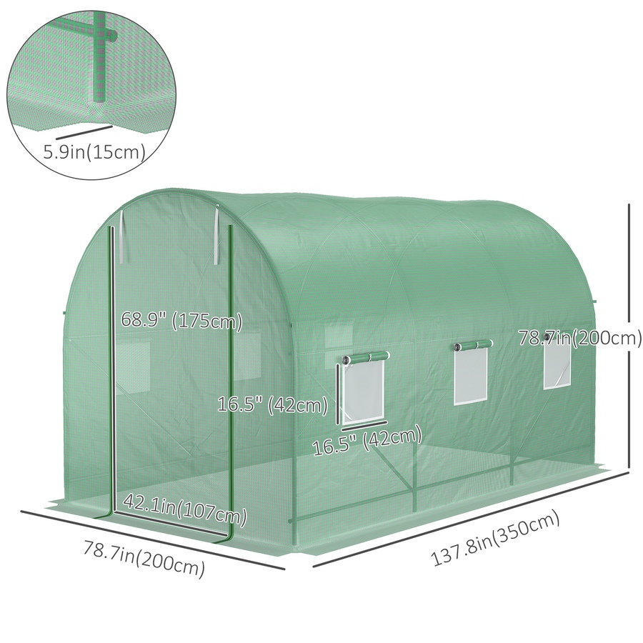 Image 965051_ALTMORE2.jpg, Product 965-051 / Price $109.99, Outsunny 11.5' x 6.6' x 6.6' Walk-in Tunnel Greenhouse from Outsunny on TSC.ca's Home & Garden department