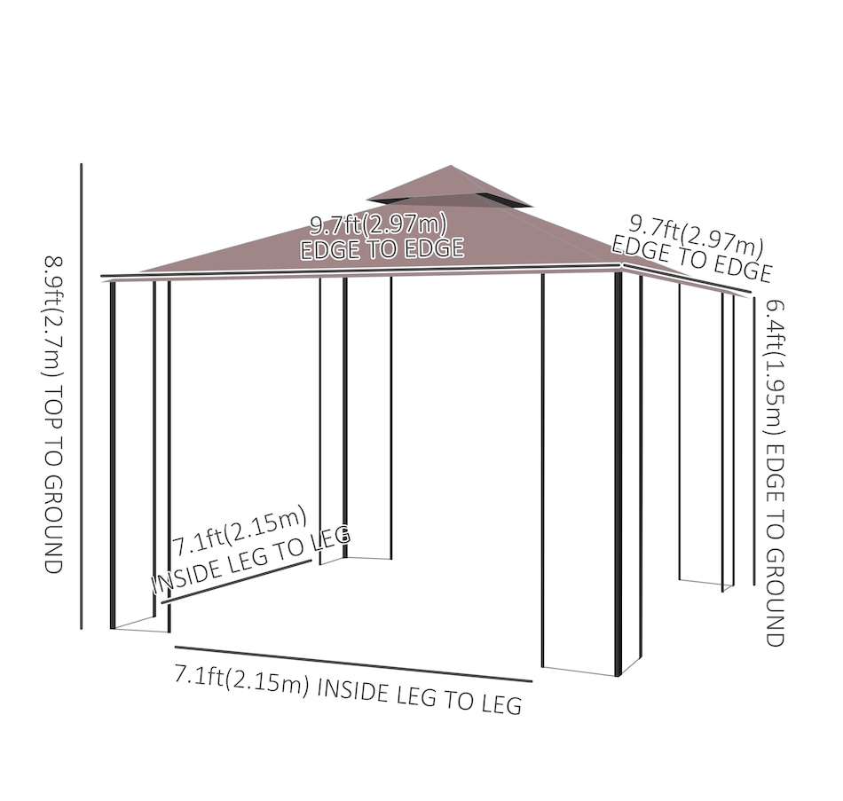 Image 965057_ALTMORE2.jpg, Product 965-057 / Price $274.99, Outsunny 10'x10' Garden Gazebo from Outsunny on TSC.ca's Home & Garden department
