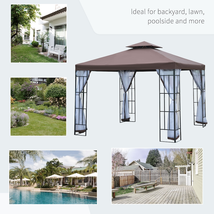 Image 965057_ALTMORE6.jpg, Product 965-057 / Price $309.99, Outsunny 10'x10' Garden Gazebo from Outsunny on TSC.ca's Home & Garden department