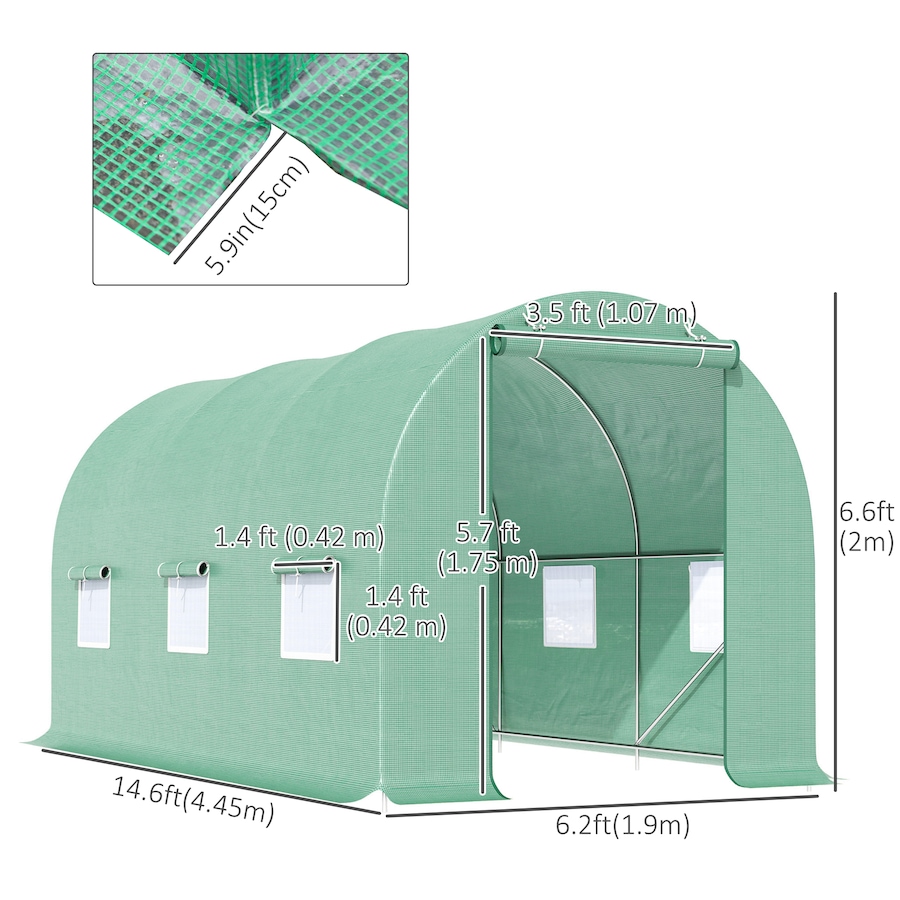 Image 965058_ALTMORE2.jpg, Product 965-058 / Price $144.99, Outsunny 14.6' x 6' x 6.6' Walk-in Tunnel Greenhouse from Outsunny on TSC.ca's Home & Garden department