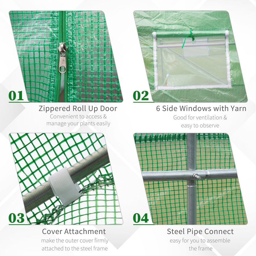 Image 965058_ALTMORE4.jpg, Product 965-058 / Price $144.99, Outsunny 14.6' x 6' x 6.6' Walk-in Tunnel Greenhouse from Outsunny on TSC.ca's Home & Garden department