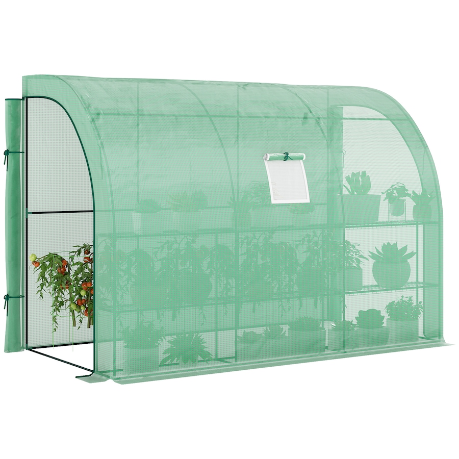 Image 965061.jpg, Product 965-061 / Price $109.99, Outsunny Walk-in Lean-to Greenhouse Outdoor Gardening Green House, Green from Outsunny on TSC.ca's Home & Garden department