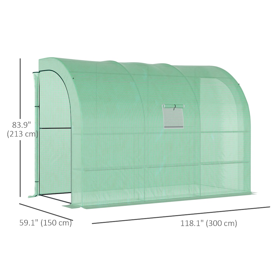 Image 965061_ALTMORE2.jpg, Product 965-061 / Price $94.99, Outsunny Walk-in Lean-to Greenhouse Outdoor Gardening Green House, Green from Outsunny on TSC.ca's Home & Garden department