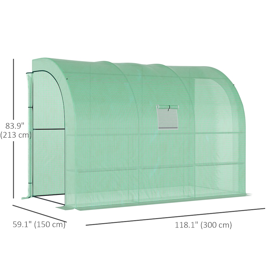 Image 965061_ALTMORE2.jpg, Product 965-061 / Price $109.99, Outsunny Walk-in Lean-to Greenhouse Outdoor Gardening Green House, Green from Outsunny on TSC.ca's Home & Garden department