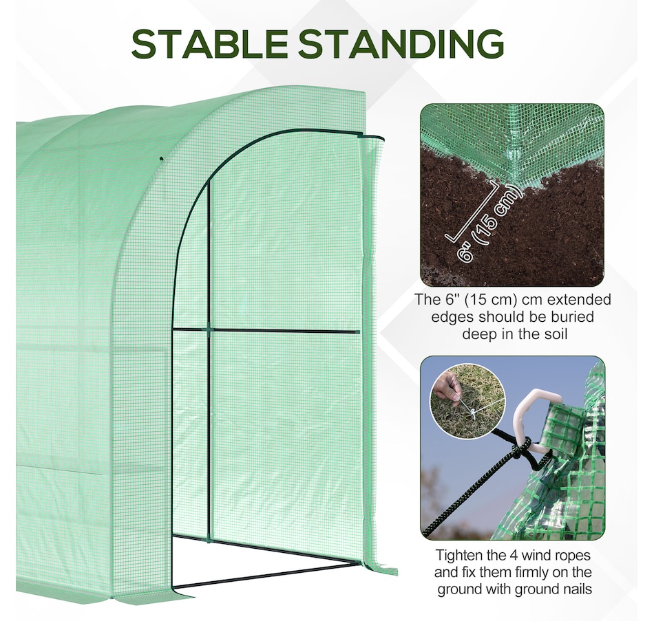 Image 965061_ALTMORE3.jpg, Product 965-061 / Price $94.99, Outsunny Walk-in Lean-to Greenhouse Outdoor Gardening Green House, Green from Outsunny on TSC.ca's Home & Garden department