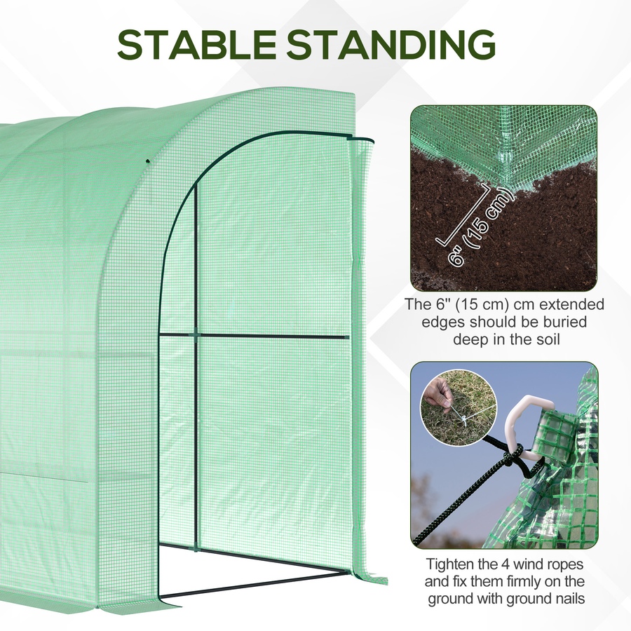 Image 965061_ALTMORE3.jpg, Product 965-061 / Price $109.99, Outsunny Walk-in Lean-to Greenhouse Outdoor Gardening Green House, Green from Outsunny on TSC.ca's Home & Garden department