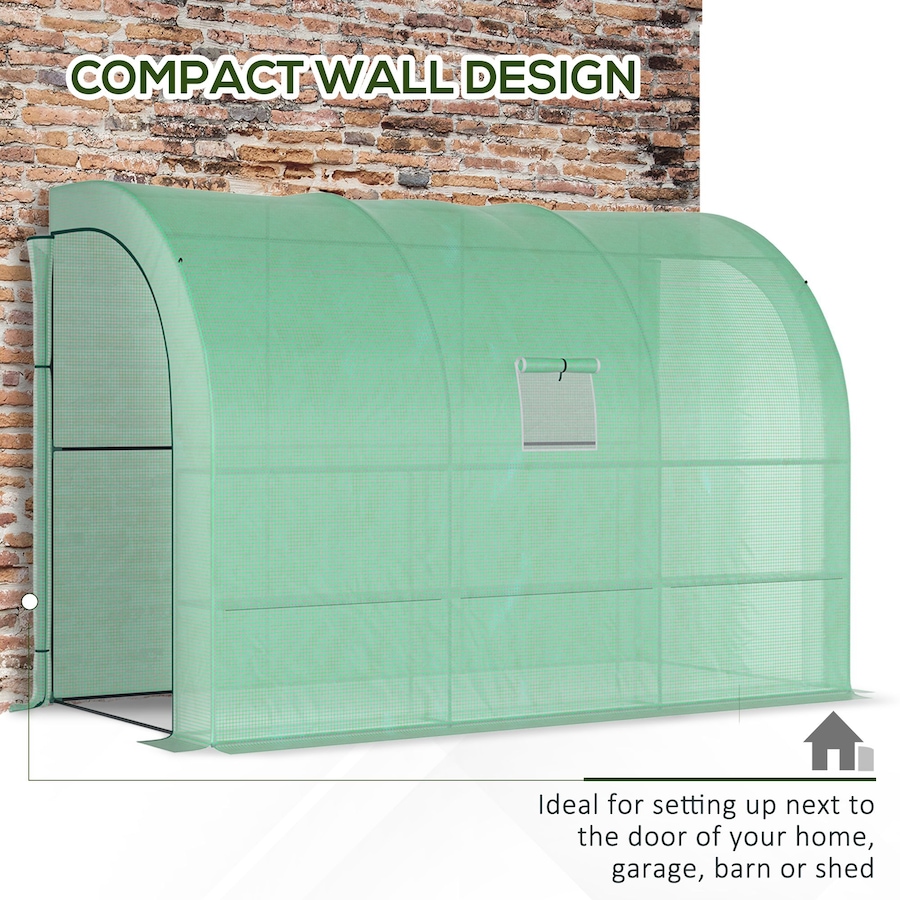 Image 965061_ALTMORE4.jpg, Product 965-061 / Price $109.99, Outsunny Walk-in Lean-to Greenhouse Outdoor Gardening Green House, Green from Outsunny on TSC.ca's Home & Garden department