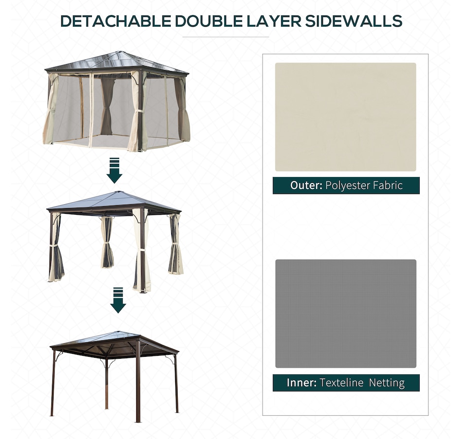 Image 965064_ALTMORE4.jpg, Product 965-064 / Price $869.99, Outsunny 10 x 10 ft Hard Top Gazebo Canopy from Outsunny on TSC.ca's Home & Garden department