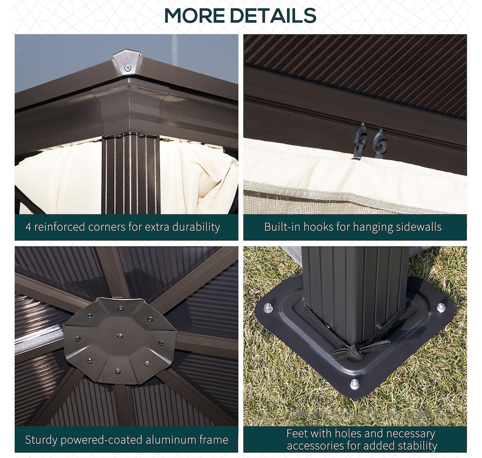 Image 965064_ALTMORE5.jpg, Product 965-064 / Price $869.99, Outsunny 10 x 10 ft Hard Top Gazebo Canopy from Outsunny on TSC.ca's Home & Garden department