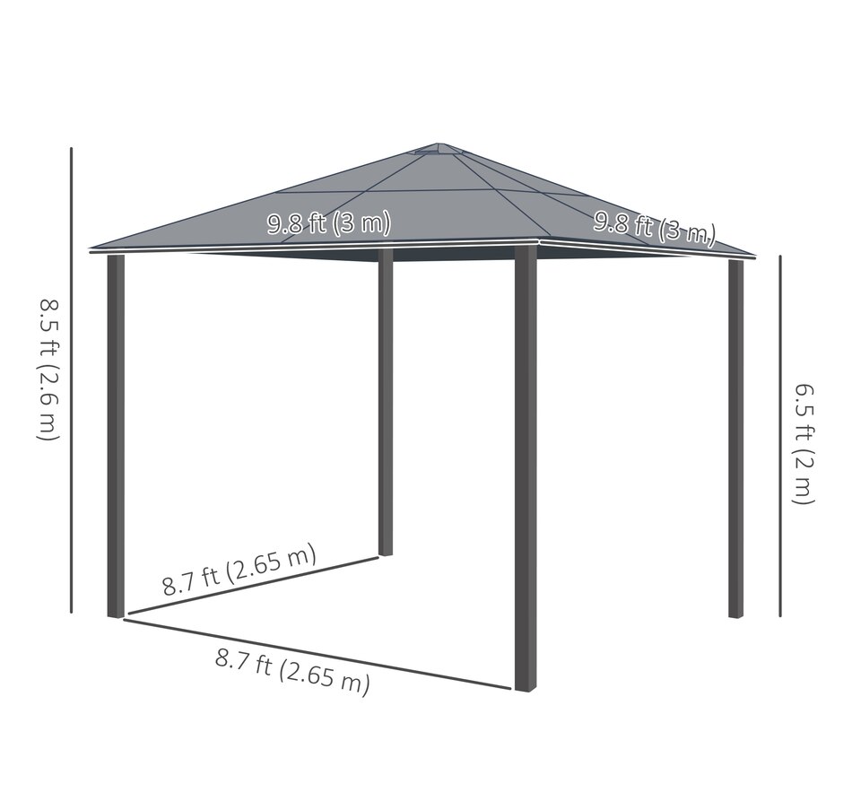Image 965064_ALTMORE9.jpg, Product 965-064 / Price $869.99, Outsunny 10 x 10 ft Hard Top Gazebo Canopy from Outsunny on TSC.ca's Home & Garden department