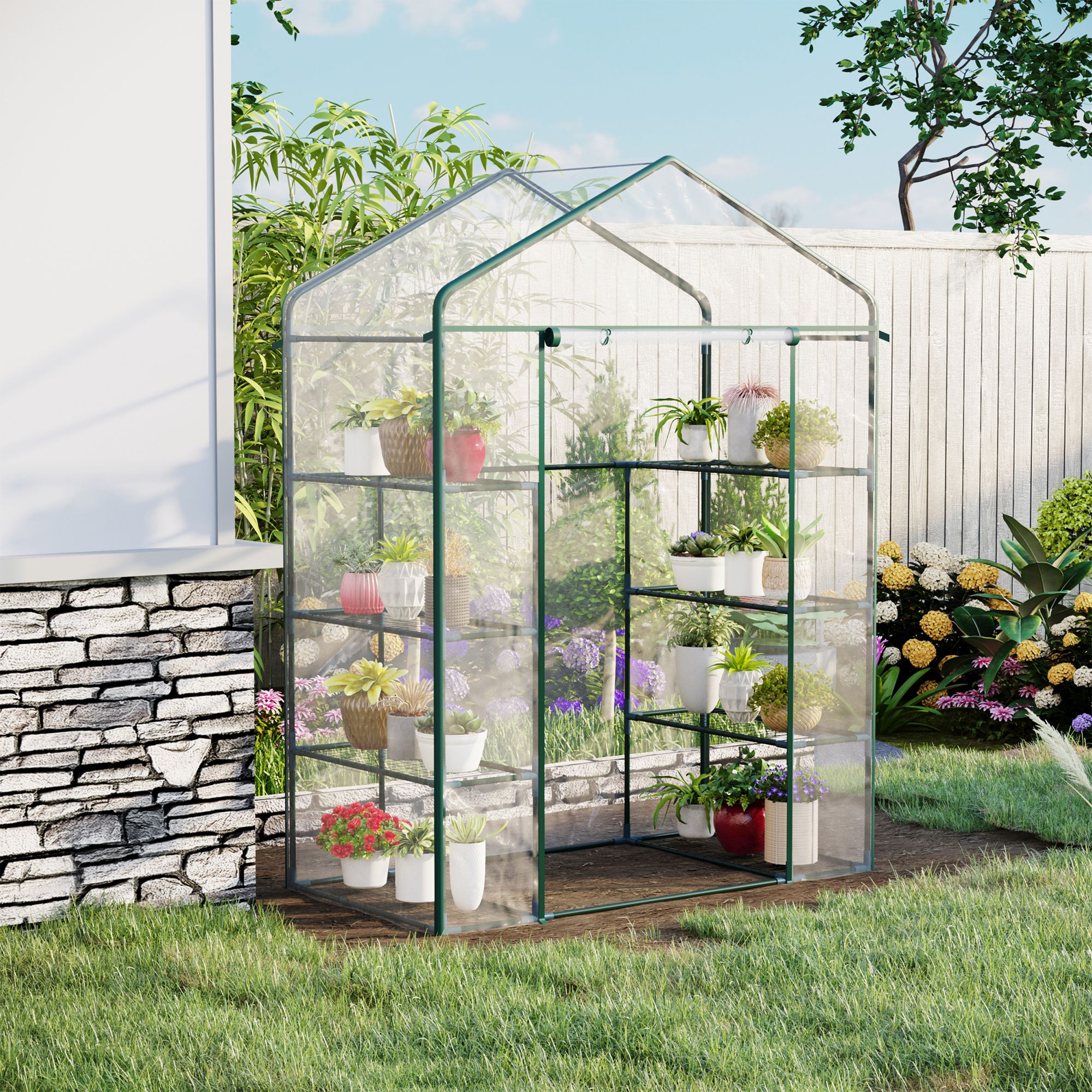 chobi's garden　904545 Outsunny 4.7 x 2.4 x 6.4ft Portable Walk-in Greenhouse - TSC.ca