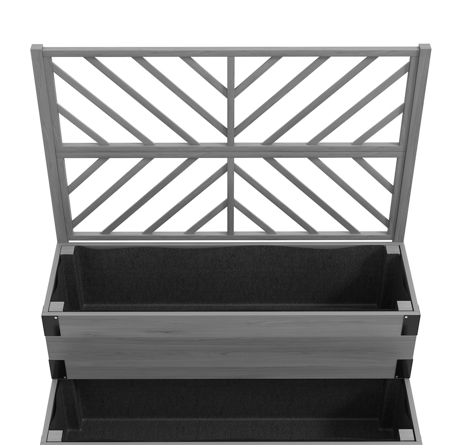 Image 965067_ALTMORE8.jpg, Product 965-067 / Price $169.99, Outsunny 2 Tier Wooden Raised Bed w/ Trellis Elevated Planter Box, Grey from Outsunny on TSC.ca's Home & Garden department