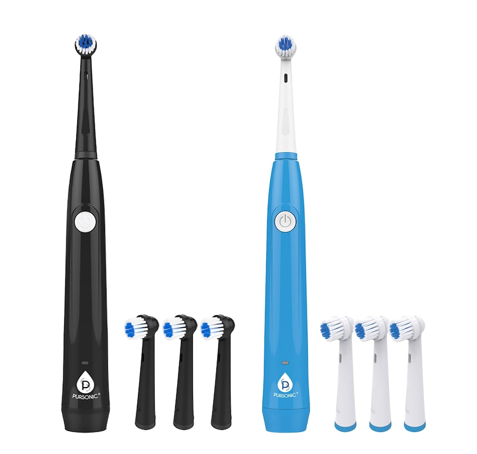 Image 965389.jpg, Product 965-389 / Price $142.56, Him™s and Her™s Pursonic USB Rechargeable Rotary Toothbrush Bundle “ Black & White Set with 6 Brush Heads and UV Sanitizer Design from Pursonic on TSC.ca's Beauty department