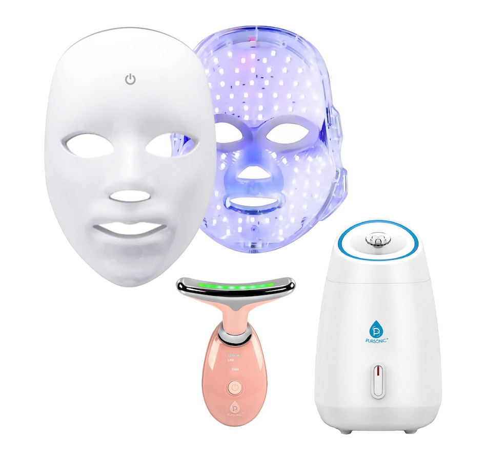 Image 965587.jpg, Product 965-587 / Price $242.43, Pursonic Ultimate 3-in-1 LED Light Therapy & Facial Spa Bundle “ 7-in-1 LED Face Mask + 7-in-1 LED Face & Neck Sculpting Wand + Facial Steamer from Pursonic on TSC.ca's Beauty department