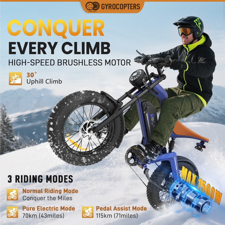 Image 965721_ALTMORE3.jpg, Product 965-721 / Price $1,599.99, Gyrocopters Ocean Mountain E-Bike | Up to 115km PAS Range | Triple-Suspension from Gyrocopters on TSC.ca's Health & Fitness department