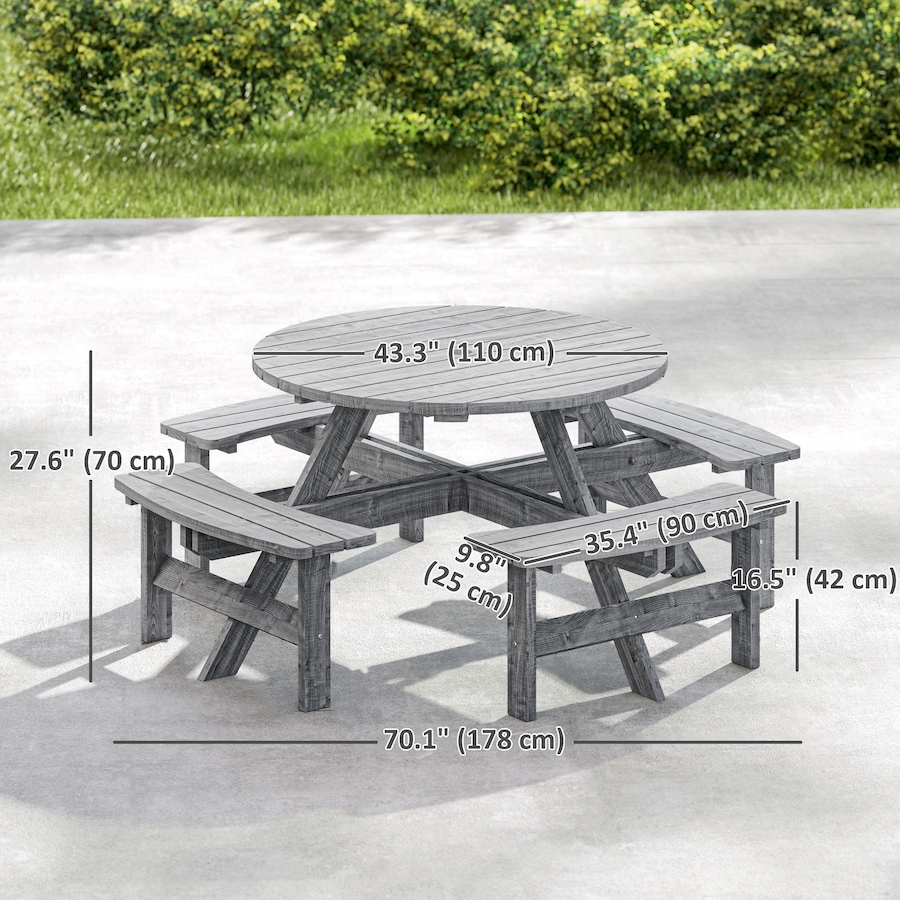 Image 965737_ALTMORE2.jpg, Product 965-737 / Price $319.99, Outsunny Wooden Patio Dining Set, Outdoor Table and Benches Set, Grey from Outsunny on TSC.ca's Home & Garden department