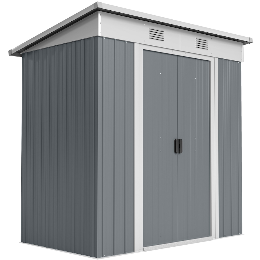 Image 965744.jpg, Product 965-744 / Price $249.99, Outsunny 6' x 4' Metal Outdoor Storage Shed w/ Sliding Doors Grey from Outsunny on TSC.ca's Home & Garden department