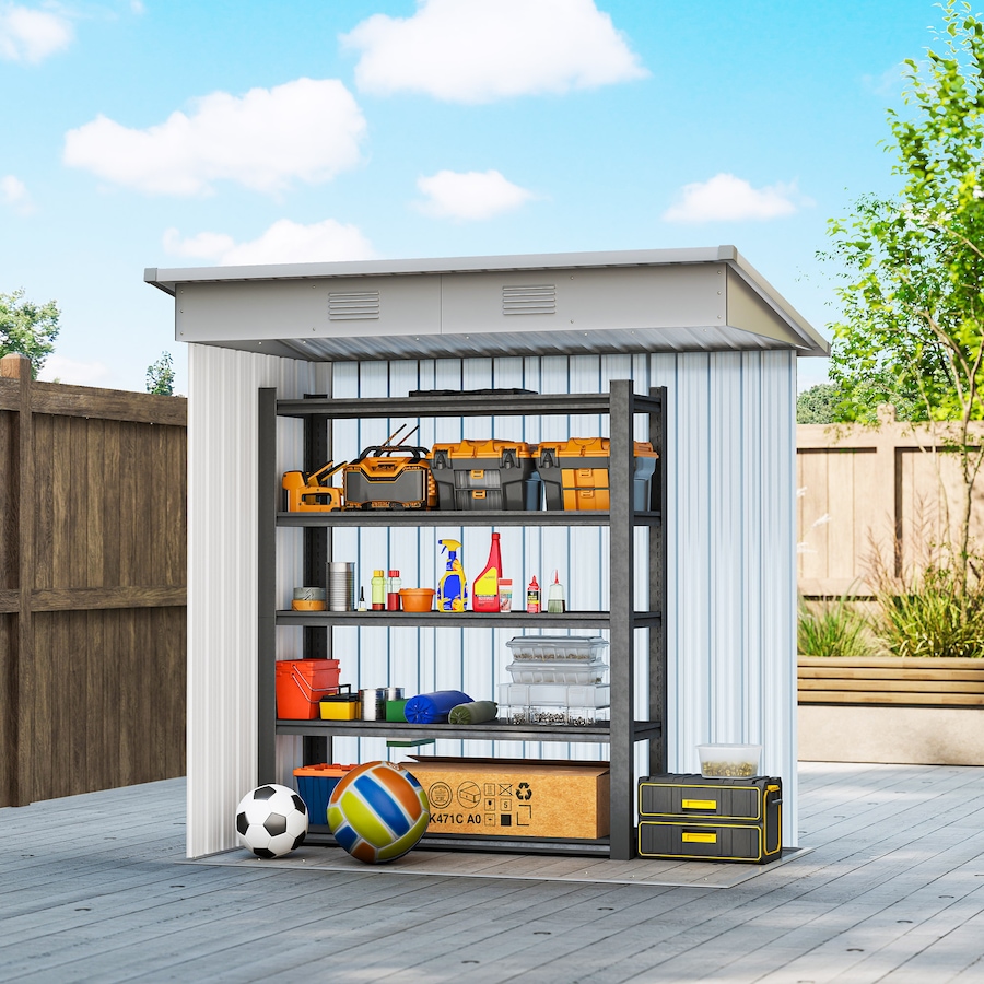 Image 965744_ALTMORE6.jpg, Product 965-744 / Price $249.99, Outsunny 6' x 4' Metal Outdoor Storage Shed w/ Sliding Doors Grey from Outsunny on TSC.ca's Home & Garden department