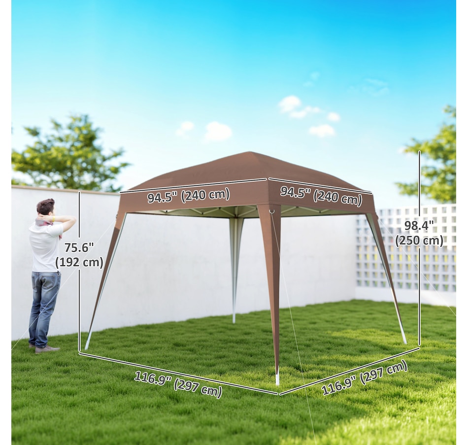 Image 965746_ALTMORE2.jpg, Product 965-746 / Price $89.99, Outsunny 8' x 8' Pop Up Canopy Foldable Outdoor Canopy Tent w/ Bag, Coffee from Outsunny on TSC.ca's Home & Garden department