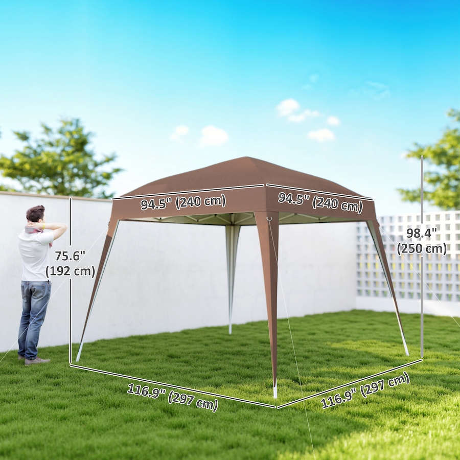 Image 965746_ALTMORE2.jpg, Product 965-746 / Price $89.99, Outsunny 8' x 8' Pop Up Canopy Foldable Outdoor Canopy Tent w/ Bag, Coffee from Outsunny on TSC.ca's Home & Garden department
