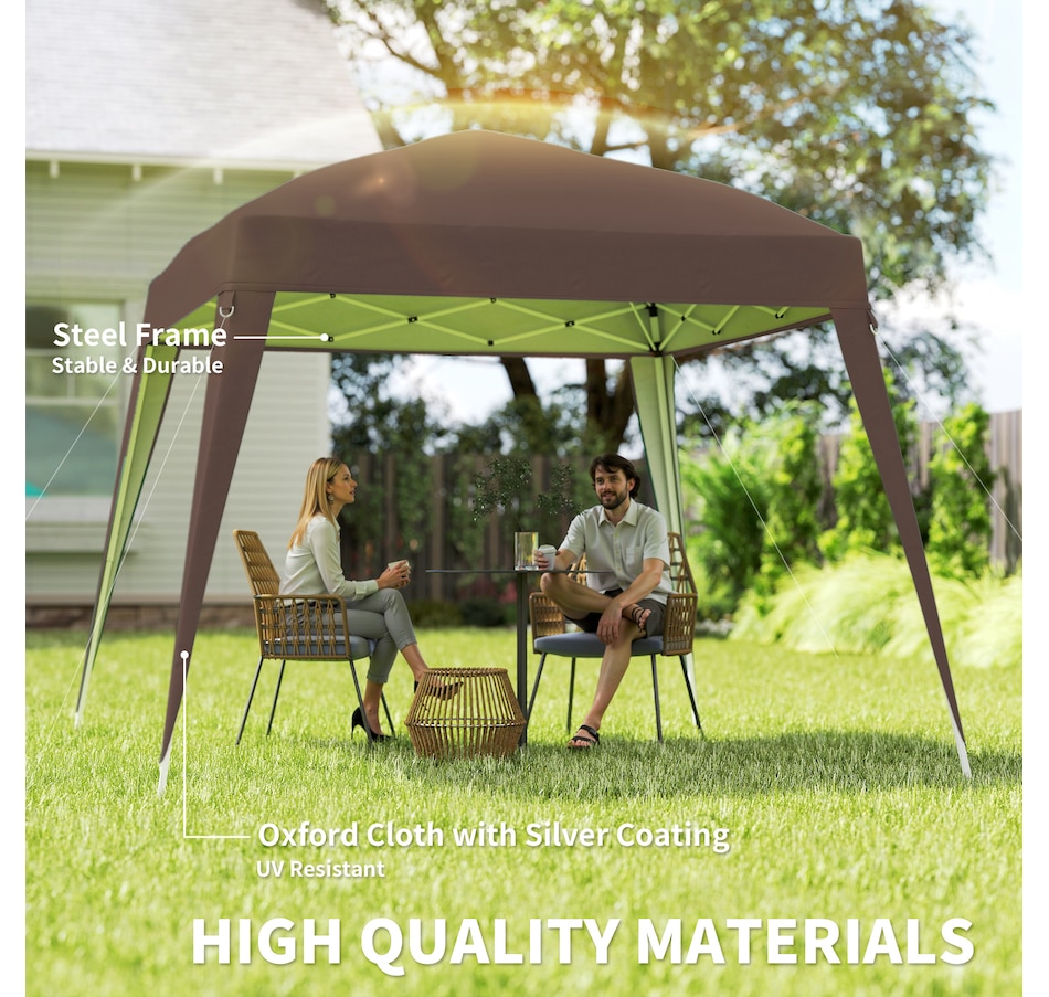 Image 965746_ALTMORE3.jpg, Product 965-746 / Price $89.99, Outsunny 8' x 8' Pop Up Canopy Foldable Outdoor Canopy Tent w/ Bag, Coffee from Outsunny on TSC.ca's Home & Garden department