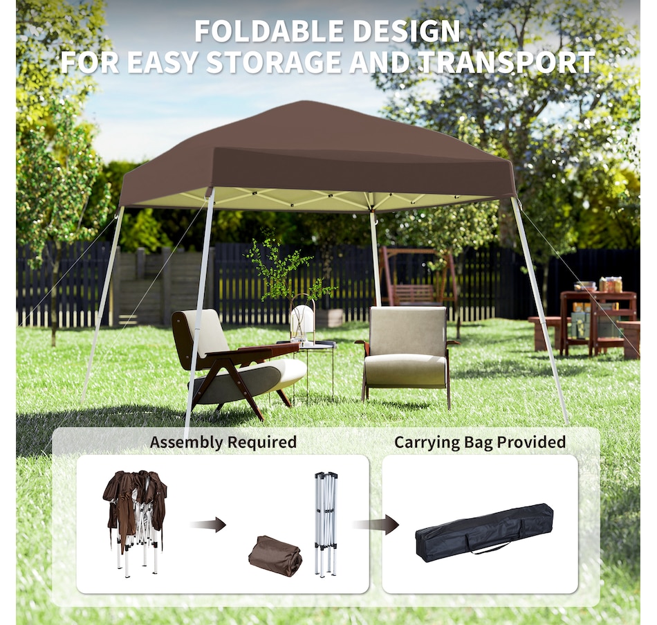 Image 965746_ALTMORE4.jpg, Product 965-746 / Price $89.99, Outsunny 8' x 8' Pop Up Canopy Foldable Outdoor Canopy Tent w/ Bag, Coffee from Outsunny on TSC.ca's Home & Garden department