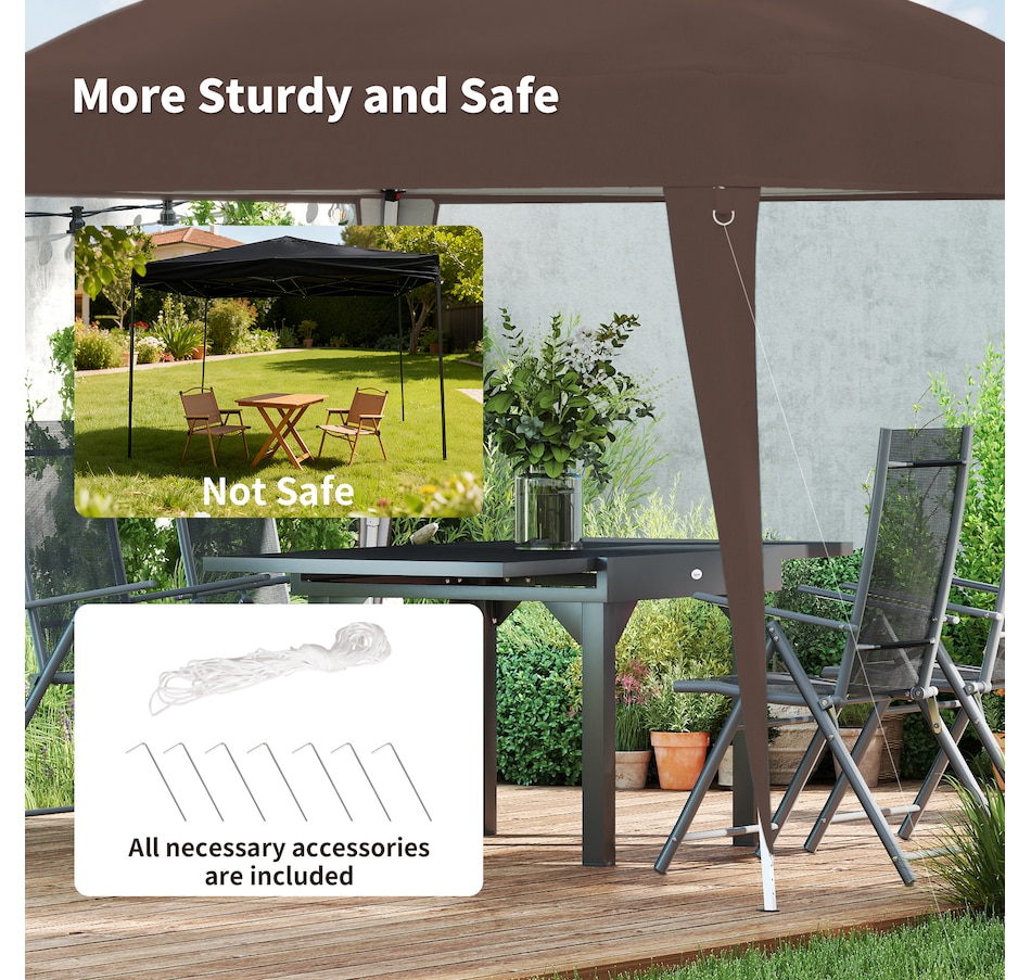 Image 965746_ALTMORE5.jpg, Product 965-746 / Price $89.99, Outsunny 8' x 8' Pop Up Canopy Foldable Outdoor Canopy Tent w/ Bag, Coffee from Outsunny on TSC.ca's Home & Garden department