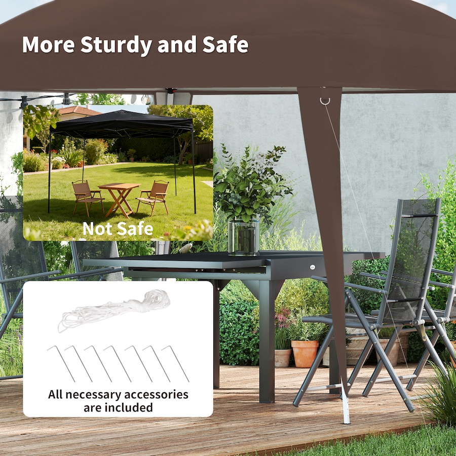 Image 965746_ALTMORE5.jpg, Product 965-746 / Price $89.99, Outsunny 8' x 8' Pop Up Canopy Foldable Outdoor Canopy Tent w/ Bag, Coffee from Outsunny on TSC.ca's Home & Garden department