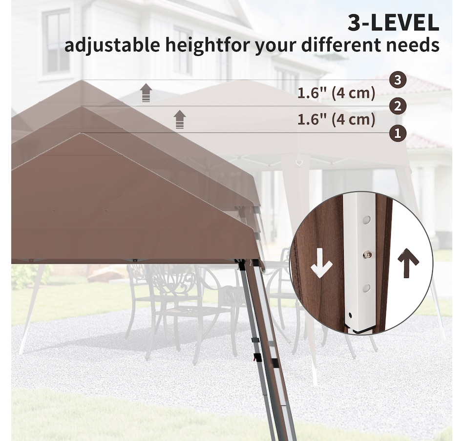 Image 965746_ALTMORE6.jpg, Product 965-746 / Price $89.99, Outsunny 8' x 8' Pop Up Canopy Foldable Outdoor Canopy Tent w/ Bag, Coffee from Outsunny on TSC.ca's Home & Garden department