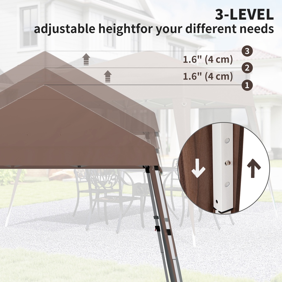 Image 965746_ALTMORE6.jpg, Product 965-746 / Price $89.99, Outsunny 8' x 8' Pop Up Canopy Foldable Outdoor Canopy Tent w/ Bag, Coffee from Outsunny on TSC.ca's Home & Garden department