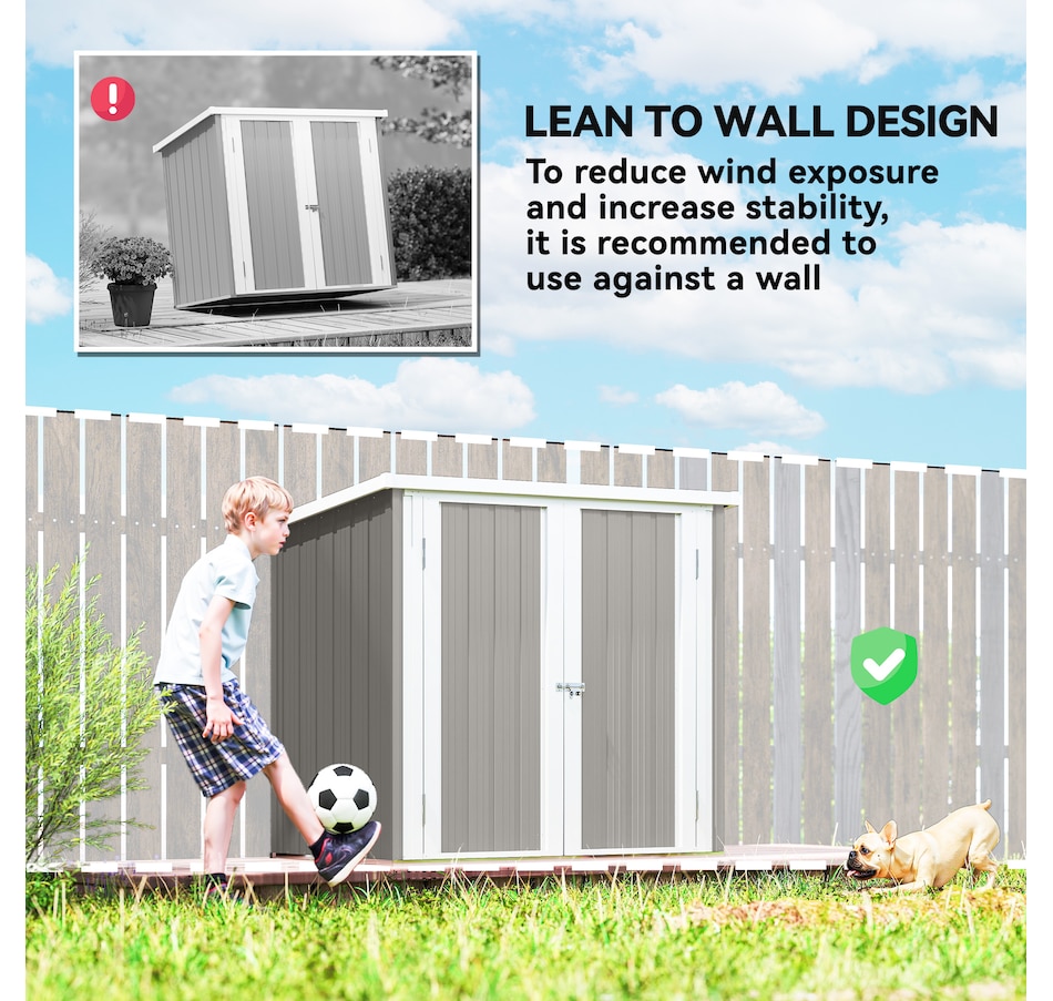 Image 965749_ALTMORE5.jpg, Product 965-749 / Price $179.99, Outsunny 5' x 3' Metal Garden Storage Shed Tool House with Double Doors from Outsunny on TSC.ca's Home & Garden department