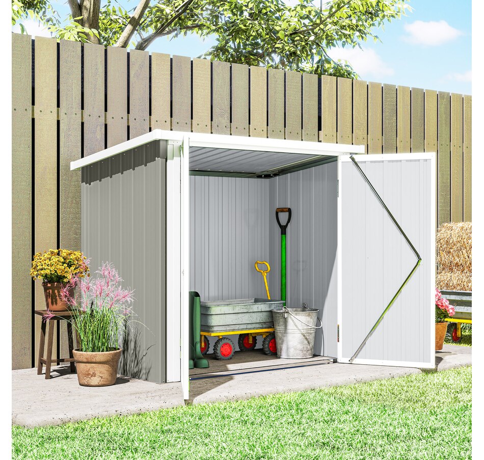 Image 965749_ALTMORE7.jpg, Product 965-749 / Price $179.99, Outsunny 5' x 3' Metal Garden Storage Shed Tool House with Double Doors from Outsunny on TSC.ca's Home & Garden department